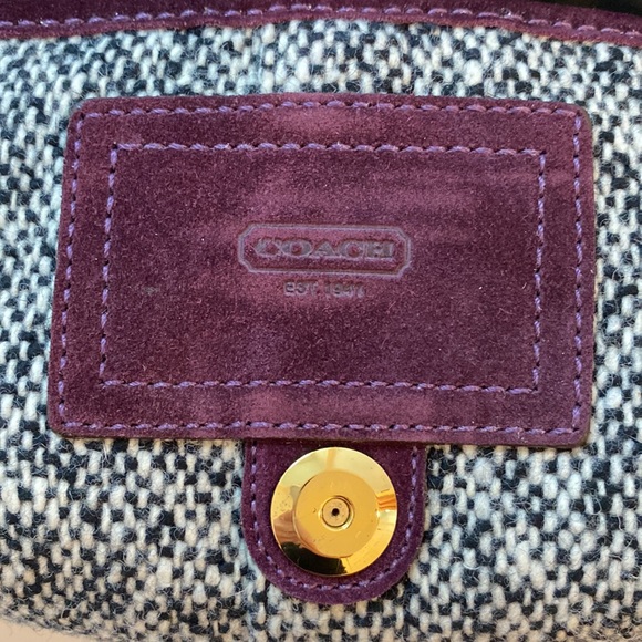 Coach Vintage Tweed Velvet and Leather Clutch - Picture 7 of 11